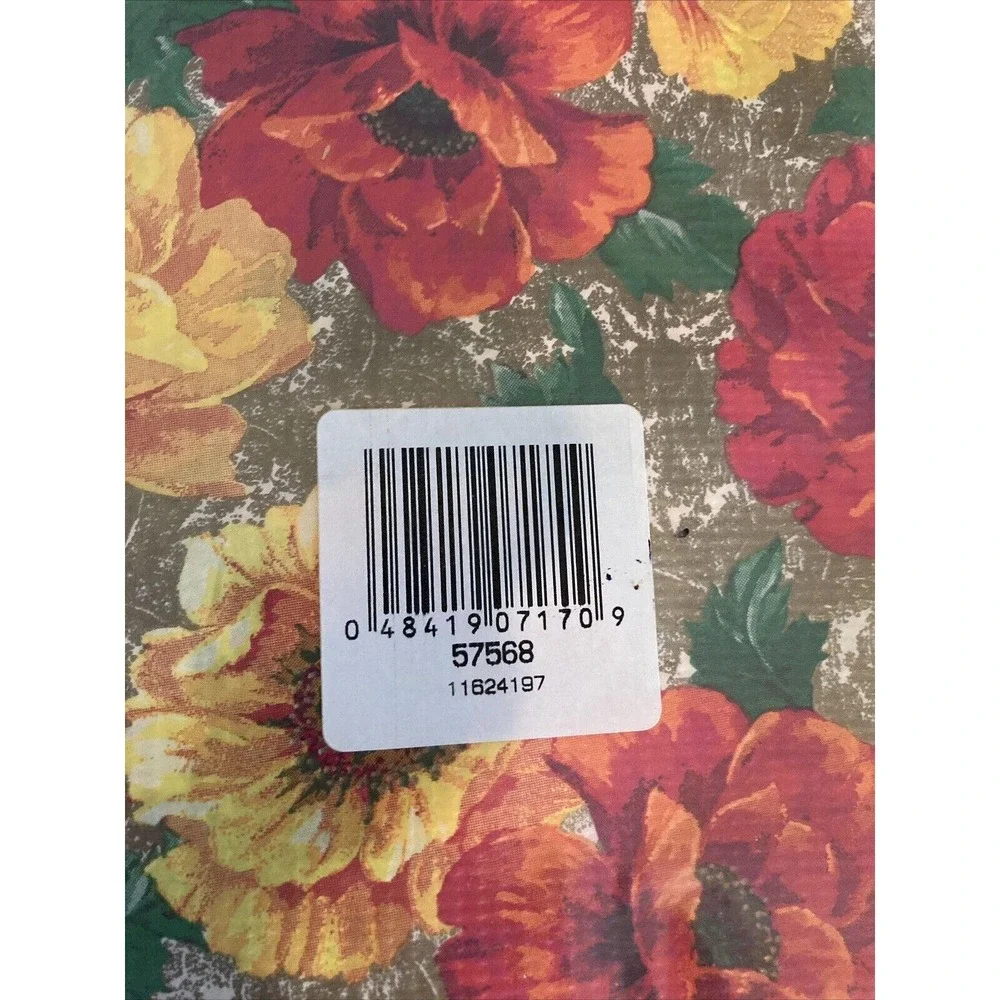 Amscan Floral Poppy Plastic Tablecloth Set of‎ 2 Orange Yellow Red 54x102 57568
